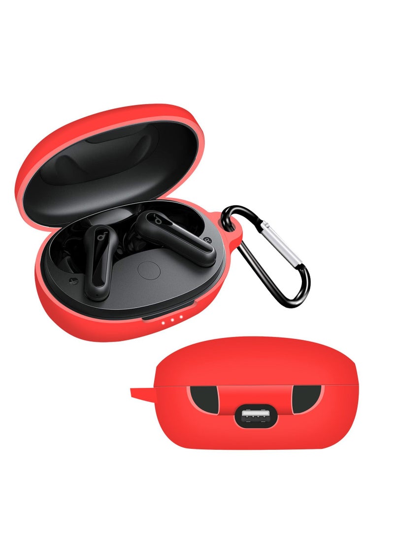 سيليكون حقيبة متوافق مع أنكر SoundCore الحياة P2 ميني المحمولة المضادة للخدش كم صدمة ، مع هوك الدائري ( الأحمر ) - Image 1