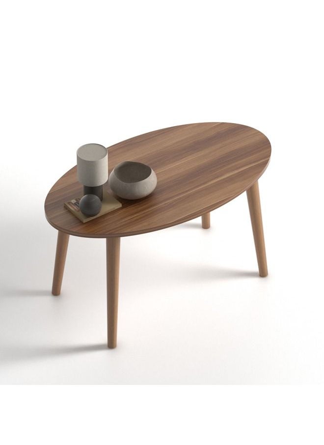 Home Canvas - Home Canvas Elips Made In Turkey Modern Coffee Table Centre Table For Living Room, Easy Assembly Wood Legs - Image 1