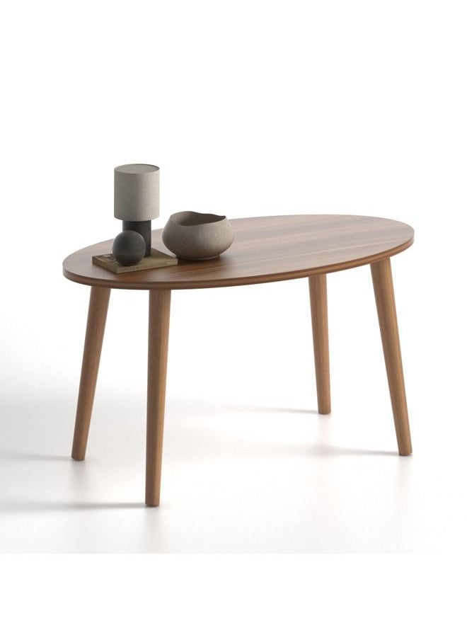 Home Canvas - Home Canvas Elips Made In Turkey Modern Coffee Table Centre Table For Living Room, Easy Assembly Wood Legs - Image 1