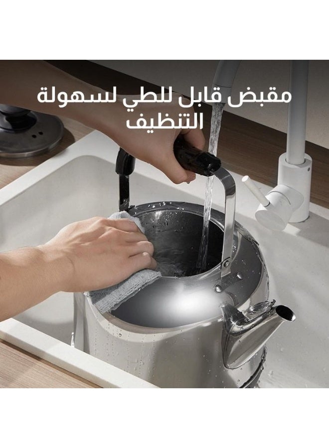 Fordeal Fordeal Essential 5L Electric Kettle for Home and Office, 1500W Fast Boil Stainless Steel Water Boiler, Auto Shut-Off Hot Water Dispenser, Large Capacity Tea Kettle, Portable Cordless Electric Jug, Kitchen Appliance for Coffee, Tea, Milk, Instant Noodles, Silver - Image 4