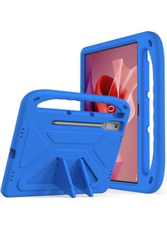 Tablet Case Compatible With Lenovo Tab P12 12.7 Inch Tb370Fu 2023 Kids Friendly Lightweight Eva Shockproof Handle Stand Protective Cover Blue