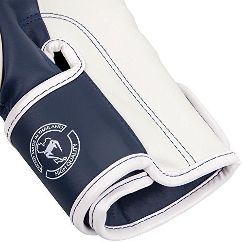 Venum Elite Boxing Gloves - White/Navy Blue - Image 5