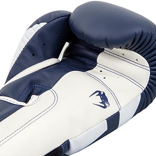 Venum Elite Boxing Gloves - White/Navy Blue - Image 4
