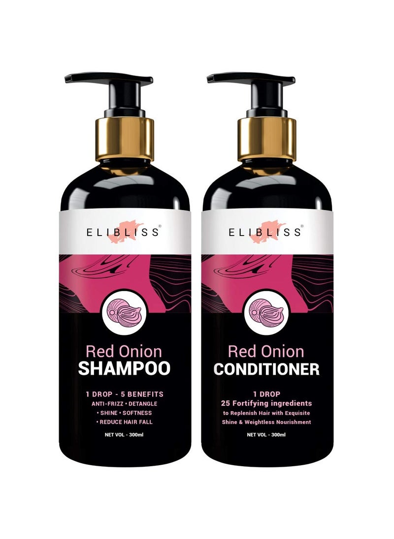 ELIBLISS ELIBLISS Red onion Shampoo 300ML And Conditioner 300ML for Hair Growth Hair Fall Control  - Image 1