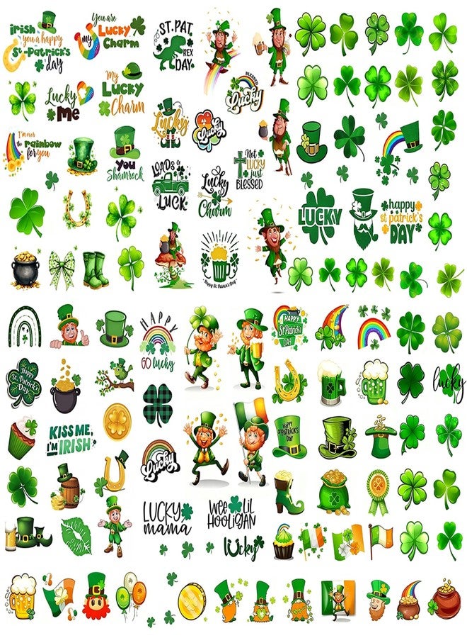 Roarhowl Temporary Tattoos, 110 Pieces, St. Patrick's Day Green Clover Design,St Patricks Day Temporary Tattoos for women adul, St Patricks Day accessories, - Image 1