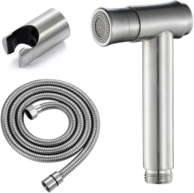 Brushed Stainless Steel Handheld Bidet Sprayer Toilet Attachment for Personal Hygiene and Pet Bath - Image 1