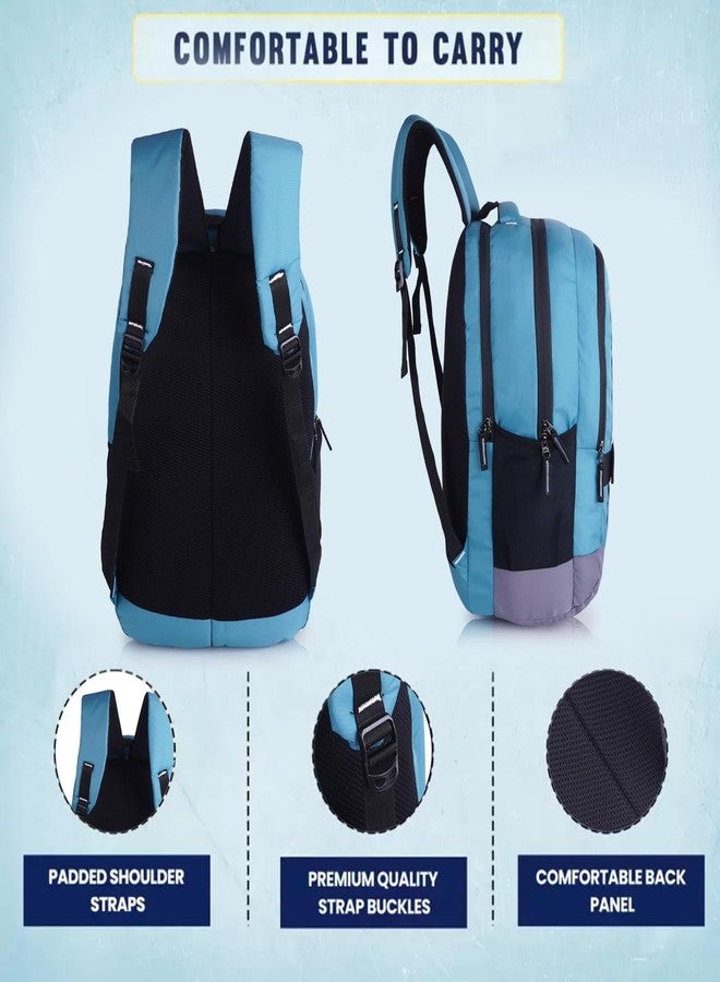Half Moon Victus 42L Laptop Bag For Office/School/Travel/Business | Backpack For Men Or Backpack For Women | Water Resistant | Fits Up To 15.6 Inch Laptop Notebook With Multiple Pockets (Sky Blue) - Image 3