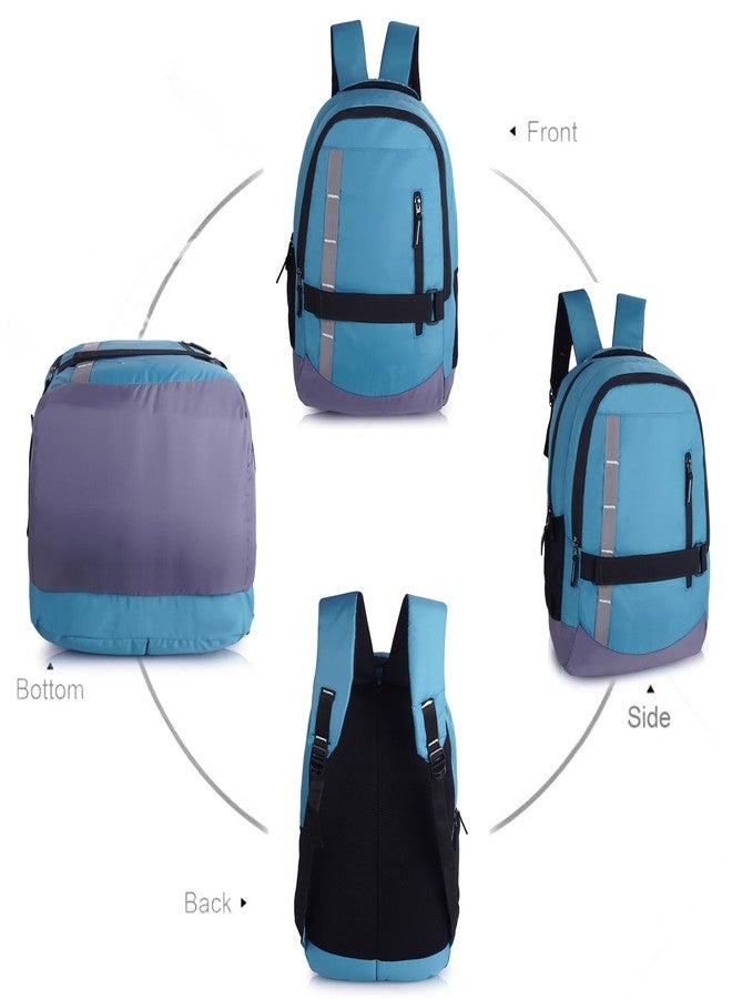Half Moon Victus 42L Laptop Bag For Office/School/Travel/Business | Backpack For Men Or Backpack For Women | Water Resistant | Fits Up To 15.6 Inch Laptop Notebook With Multiple Pockets (Sky Blue) - Image 5