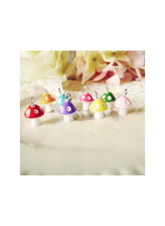 WYBOT 30pcs 12MM Resin Jewelry Making Charms Mushroom Pendants Keychains Earrings Necklace Charm for DIY Craft Bracelet Jewelry Findings (Red)  - Image 3