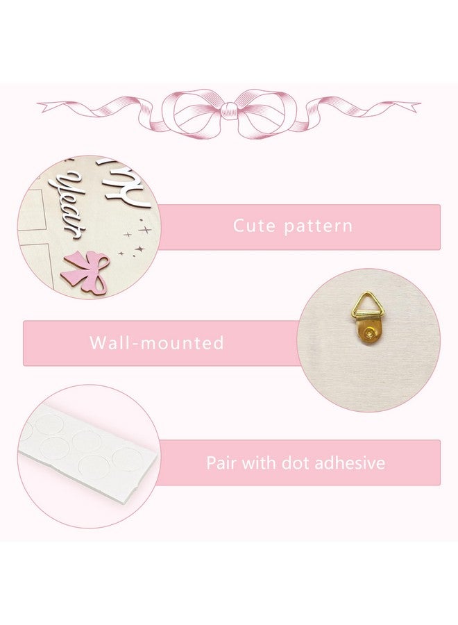 Aukolass Bow One Year of Photo Board, My First Year Photo Photo Board 12 Monthly Milestones Picture Frame for Baby Girl 1st Birthday Decorations (pink) - Image 3