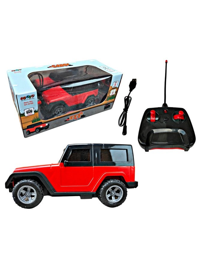 RUHANI Remote Control Thar Car || with Led Lights and Song Toy Car USB Rechargable Off Road Vehicle Toy Cars for Kids Best Birthday Gift (Red) - Image 5