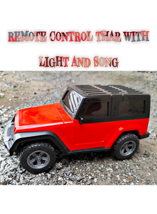 RUHANI Remote Control Thar Car || with Led Lights and Song Toy Car USB Rechargable Off Road Vehicle Toy Cars for Kids Best Birthday Gift (Red) - Image 3