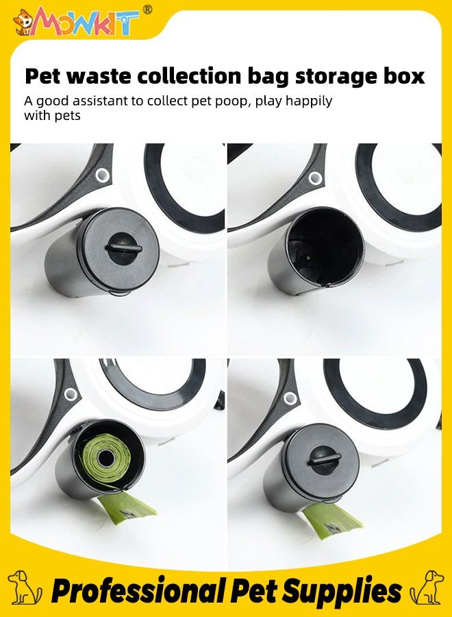 أم أو دبليو كيت مقود للكلاب قابل للسحب أوتوماتيكيًا بطول 16 قدمًا مع خيوط عاكسة للغاية مقود للكلاب يعمل بزر واحد مع موزع وحزمة واحدة من أكياس البراز للتكاثر المتوسط ​​والكبير حتى 110 رطل أبيض - Image 3