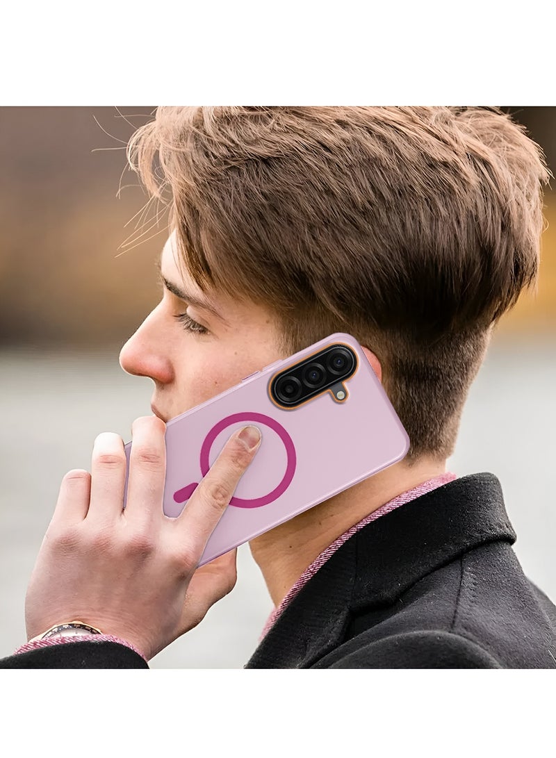 دبليو تيك غطاء حالة سامسونج جالاكسي A17 5G 2025 هجين شفاف ماجسيف مع شحن مغناطيسي وتفاصيل كاميرا مرتفعة بمظهر أنيق (MCMPMN) - وردي فاتح - Image 5