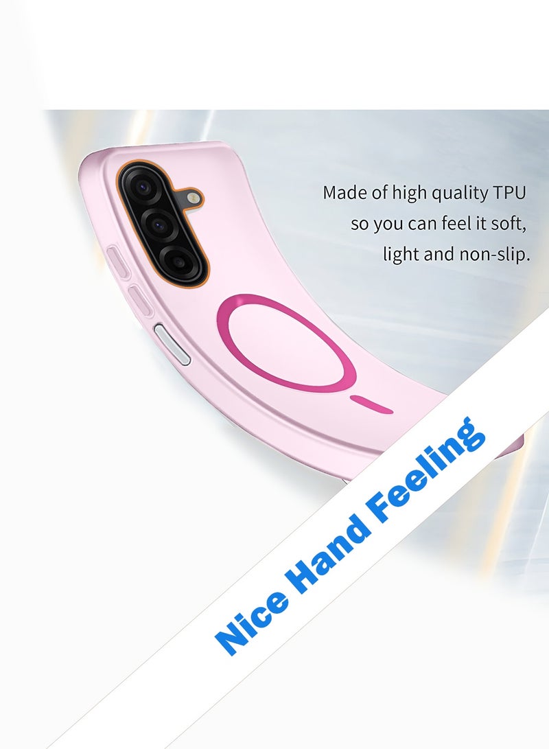 دبليو تيك غطاء حالة سامسونج جالاكسي A17 5G 2025 هجين شفاف ماجسيف مع شحن مغناطيسي وتفاصيل كاميرا مرتفعة بمظهر أنيق (MCMPMN) - وردي فاتح - Image 3