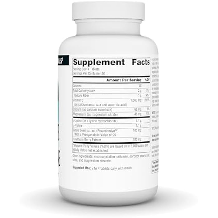 Source Naturals Proline & Lysine, 550 mg - 120 Tablets - Image 2