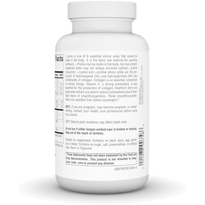 Source Naturals Proline & Lysine, 550 mg - 120 Tablets - Image 3