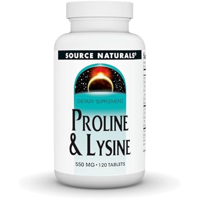 Source Naturals Proline & Lysine, 550 mg - 120 Tablets - Image 1