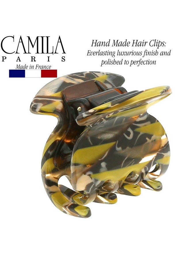 كاميلا مشبك شعر فرنسي للنساء من باريس CP3181، مصنوع يدويًا، خردل، مشابك شعر للفتيات الصغيرات الفك، إكسسوارات شعر متينة للنساء، مقبض قوي مانع للانزلاق، صنع في فرنسا - Image 4