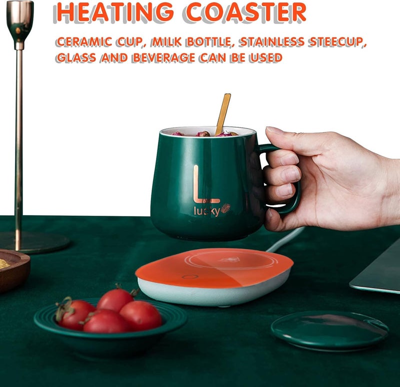 cheekyglo Coffee Mug Warmer, Heating Constant Temperature Pad Sleek Design, Electric Beverage Warmer Plate for Coffee Tea Beverage Milk Hot Chocolate, Smart Coffee Warmer for Desk Office Use (OR) - Image 3