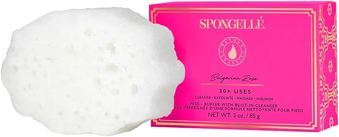 spongelle Spongell PediBuffer Cleanse Exfoliate Polish Feet Beach Grass - Image 1