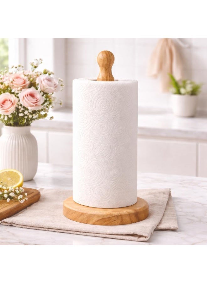 Wooden Tissue Holder, Elegant Freestanding Tissue Dispenser and Organizer for Tabletop, Kitchen, Dining Table and Office - Image 1