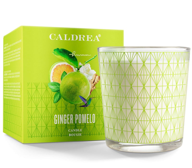 Caldrea Scented Candle, Made with Essential Oils and Other Thoughtfully Chosen Ingredients, 45 Hour Burn Time, Ginger Pomelo Scent, 8.1 oz - Image 1