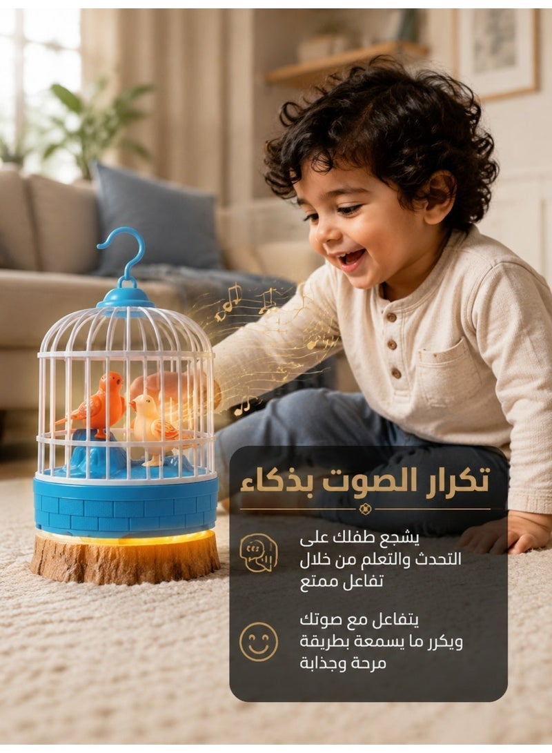 لعبة الطائر الذكي المتكلم التفاعلية للأطفال ,أصوات وحركة أجنحة واقعية, قابلة لإعادة الشحن عبر USB مع خطاف ,هدية تعليمية مثالية - Image 2