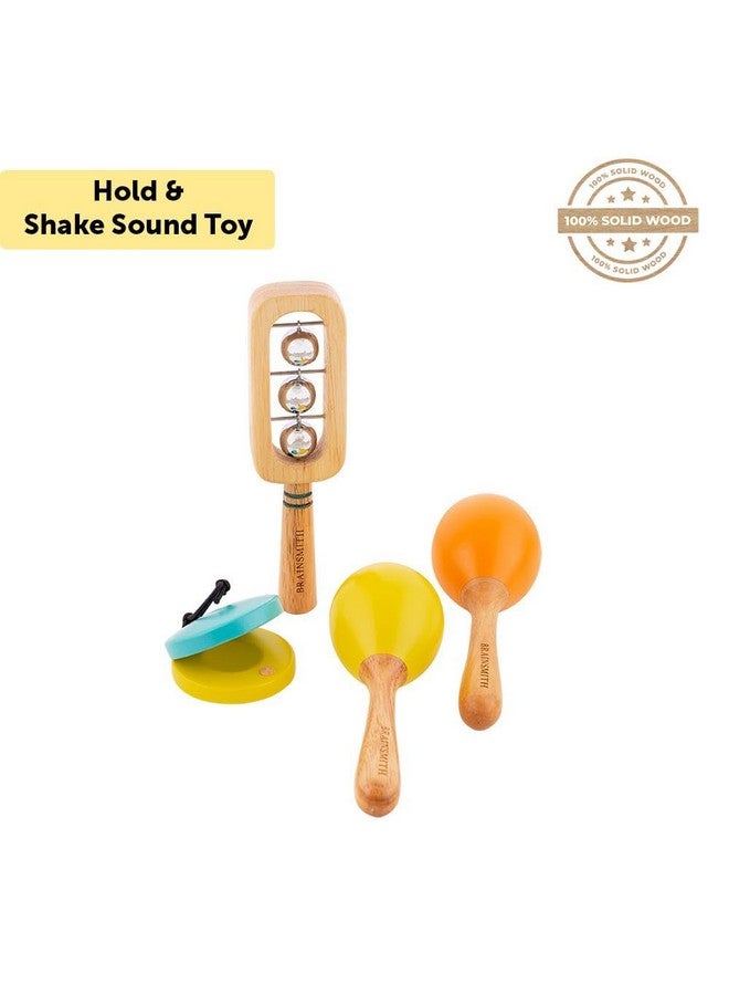 Brainsmith Swoora Mini Percussion Set (0-3 Years) - Musical Wooden Rattle Toy for Infants and Toddlers, Non-Toxic Hold and Shake Sound Toys for Baby, Multicolor - Image 2