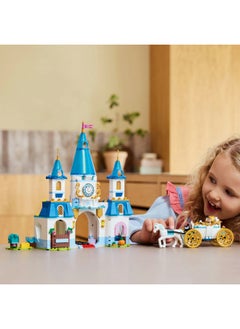 LEGO ǀ Disney Cinderella’s Castle & Horse Carriage Building Toy for 6+ Year Old Girls, with Princess Cinderella and Prince Charming Minidolls, Lucifer & Gus Figures, Birthday Gift for Fans 43275 (596 pieces)  - Image 3