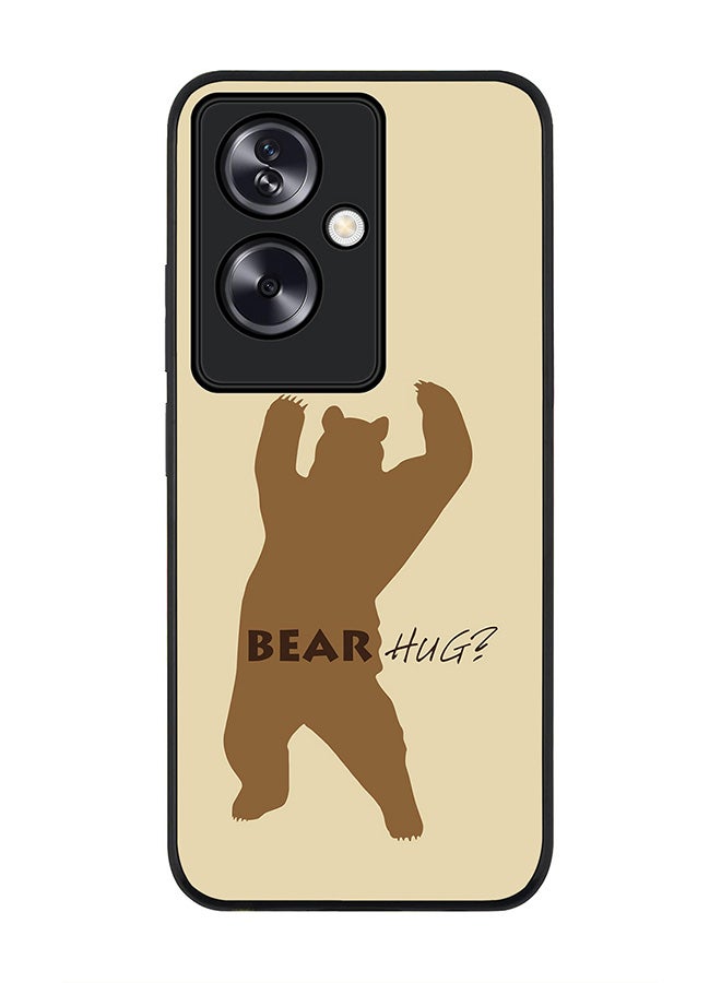 Stylizedd Rugged Black Edge Case for Oppo A79 5G, Slim fit Soft Case Flexible Rubber Edges Anti Drop TPU Gel Thin Cover - Bear Hug - Image 1