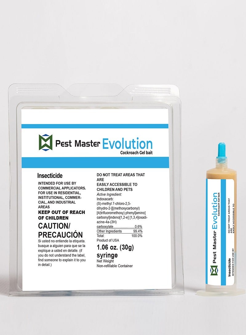 Professional Pest Master Evolution Cockroach Gel Bait Kills Roaches Quickly and Efficiently