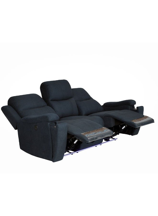 DANUBE HOME Paladin 3-Seater Fabric Recliner Sofa with LED Lights & Cup Holders - Stylish Blue Reclining Sofa for Living Room - 2-Year Warranty - Image 4