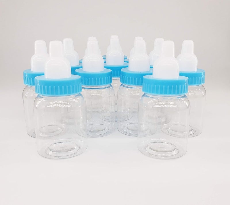 VINAU 24 Pcs Blue Mini Baby Bottle Fillable Baby shower Newborn baby Baptism for Girl Boy Birthday Party Dcor favor gift - Image 4