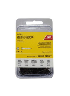 ACE 50-Piece Phillips Coarse Thread Flat Head Cabinet Screw Black No.6 x 1inch 5327614  - Image 1