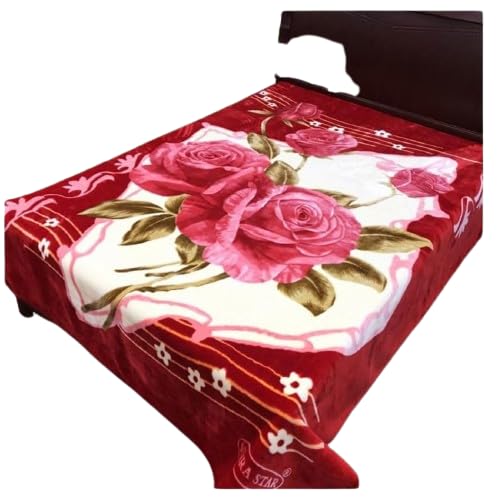 ELSTONE HOME with Device Love Couple Imported Digital Prints Bridal Korean Wedding Bedding Set Cloudy 4 Pieces Blanket Set 1 Blanket with 1 bedsheet and 2 Pillow Cover Special for Newly Married Couples 