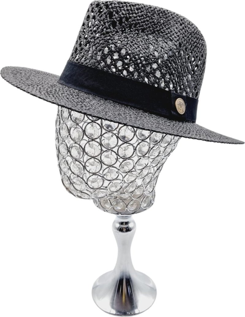 Mood Agenda Unisex Organic Straw Knitted Trilby Cowboy Hat  - Image 5