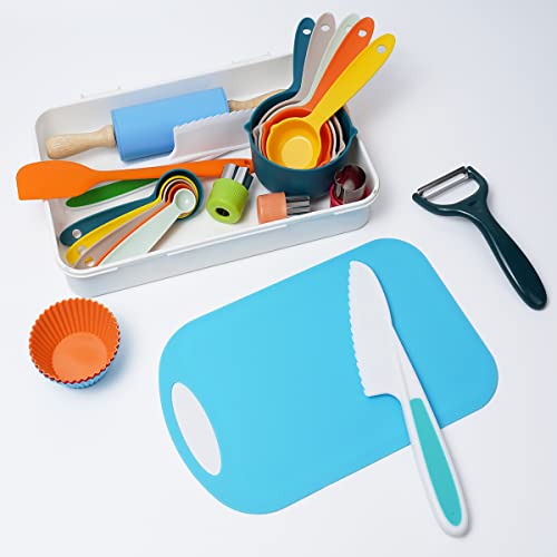 IELEK Kidz Cooking and Baking Supplies Set with Gift Storage Box, Complete Junior Chef Cooking Kit, Girlz & Boyz Childrenz Real Bakeware Accessories, Real Cookware and Baking Utensils Sets for Kidz - Image 3