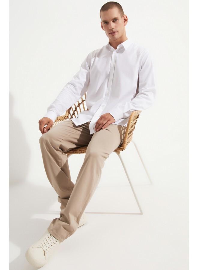 JUNE Men Regular Fit Long Sleeve Shirt Ecru - Image 2