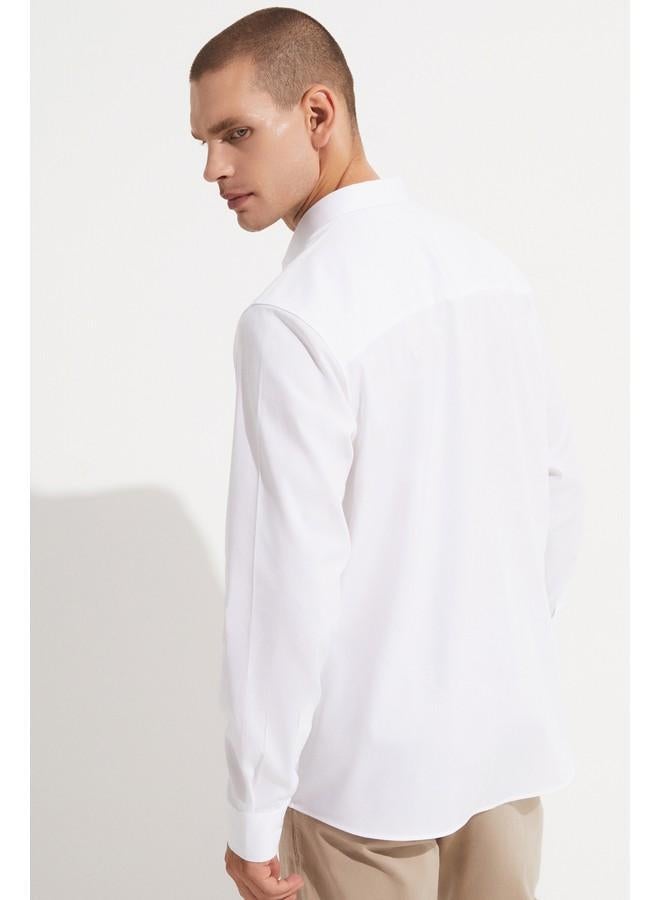 JUNE Men Regular Fit Long Sleeve Shirt Ecru - Image 1