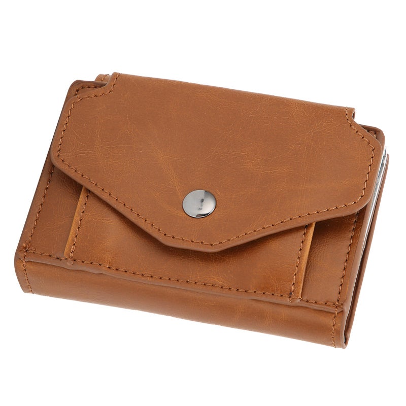 Credit Card Holder Beige: Safe Anti-Electronic Pickpocketing, High Quality Sturdy Durable Material, Compact Popup Design Credit Card Organizer for Daily Use Travel Shopping - Image 2