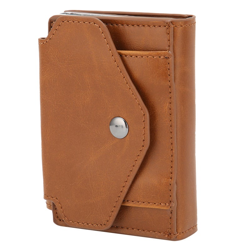 Credit Card Holder Beige: Safe Anti-Electronic Pickpocketing, High Quality Sturdy Durable Material, Compact Popup Design Credit Card Organizer for Daily Use Travel Shopping - Image 4