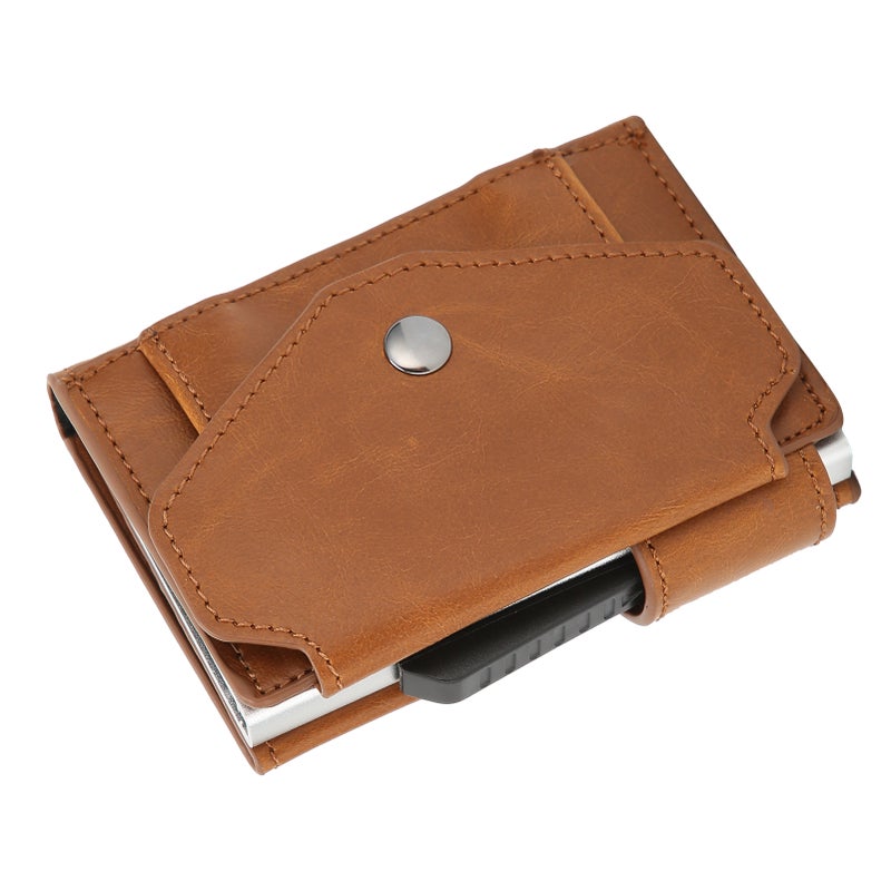 Credit Card Holder Beige: Safe Anti-Electronic Pickpocketing, High Quality Sturdy Durable Material, Compact Popup Design Credit Card Organizer for Daily Use Travel Shopping - Image 3