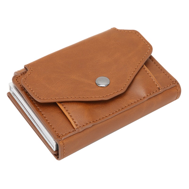 Credit Card Holder Beige: Safe Anti-Electronic Pickpocketing, High Quality Sturdy Durable Material, Compact Popup Design Credit Card Organizer for Daily Use Travel Shopping - Image 5
