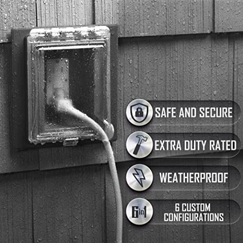 TayMac MR420CZ 1-Gang Recessed Enclosure Extra Duty, 6-in-1 Nonmetallic Weatherproof in-Use Cover, Horizontal/Vertical, Bronze - Image 3