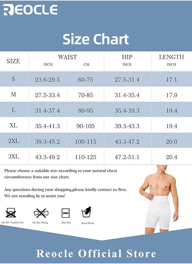 REOCLE - Men's Tummy Control Shorts High Waist Slimming Underwear Body Shaper Seamless Belly Girdle Boxer Briefs - Image 1