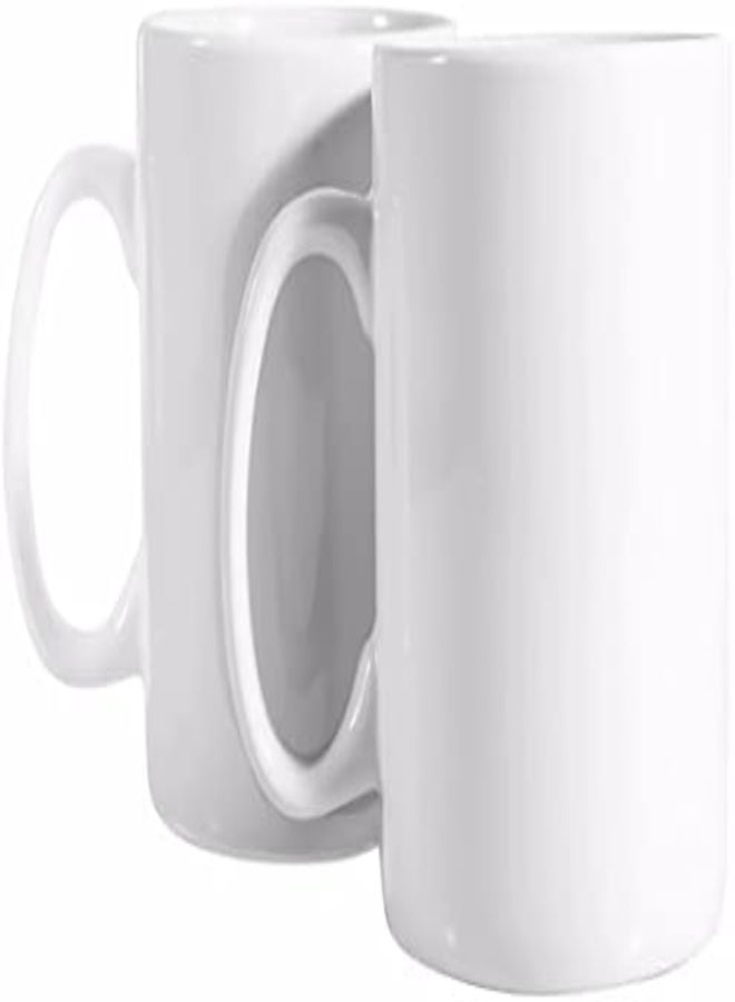 AKDC أكواب AKDC سعة 400 مل مع مقابض كبيرة مجموعة من 2 (بيضاء) - Image 3