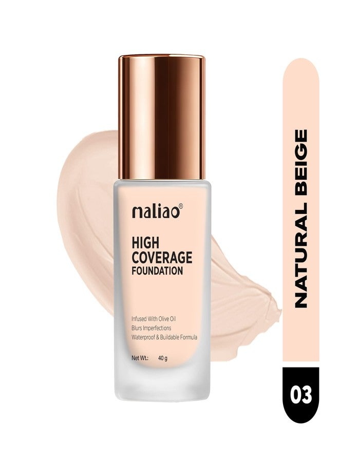 ماليو كريم أساس مالياو عالي التغطية ومقاوم للماء | تغطية كاملة تدوم طويلاً | إطلالة ساحرة تدوم طوال اليوم | لمسة نهائية مطفية | مقاوم للعرق والزيوت | تركيبة خفيفة الوزن تسمح للبشرة بالتهوية | بيج طبيعي، 40 مل - Image 2