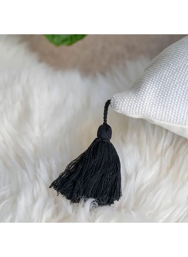 Modern Geometric Black White Printed Tassel Pillow Cover 17 72x17 72 Inch Washable Zippered - Image 5
