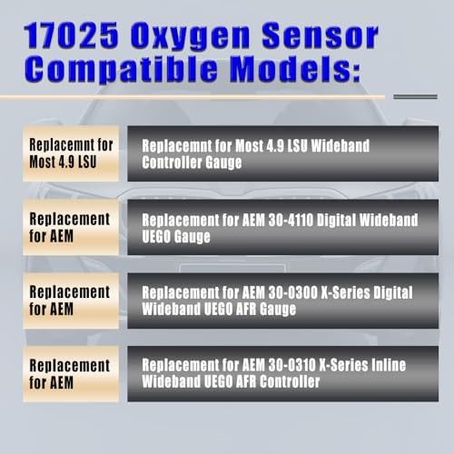 HOAVEED LSU 4.9 Wideband O2 Oxygen Sensor Compatible with AEM 30-4110 30-0300 30-0310 X-Series AFR Controllers | Replaces Bosch 17025 0258017025 | 5-Wire UEGO Air Fuel Ratio Sensor Universal Fit - Image 5
